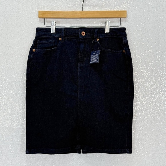 Lands’ End Dark Wash Denim Jean Skirt Women’s Size 2P Petite - Picture 2 of 11
